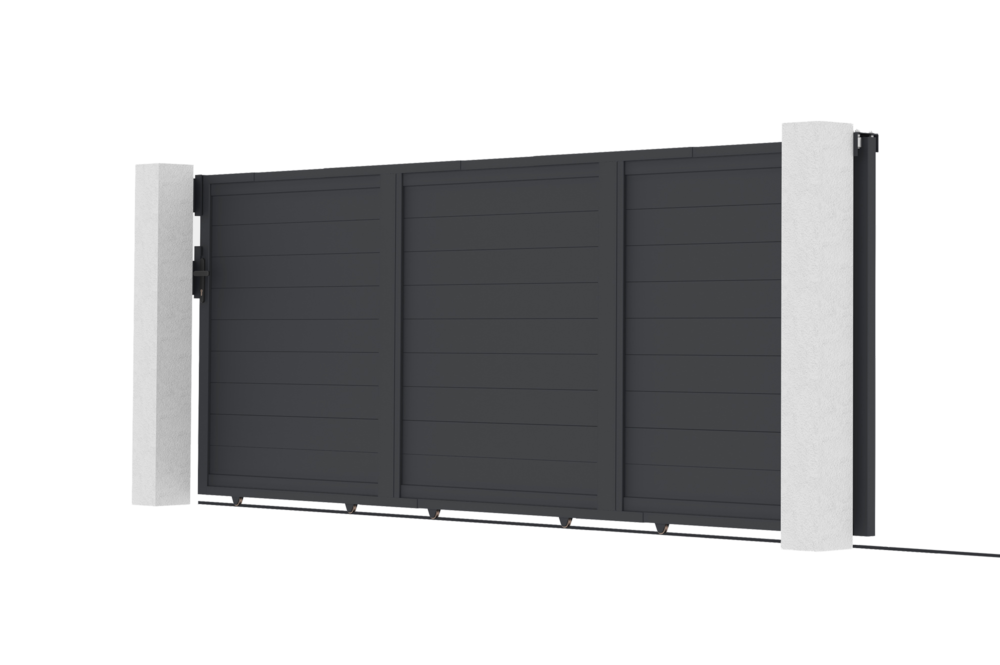 Cancello scorrevole EIGER 4,5 m, altezza 160 cm, alluminio grigio 3