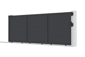 EIGER 4.5m sliding gate, 180cm high + 2 EIFE 20x20cm posts, 190cm high, grey 8