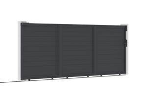 EIGER 4.5m sliding gate, 180cm high + 2 EIFE 20x20cm posts, 190cm high, grey 9