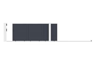 EIGER 4.5m sliding gate, 180cm high + 2 EIFE 20x20cm posts, 190cm high, grey 5
