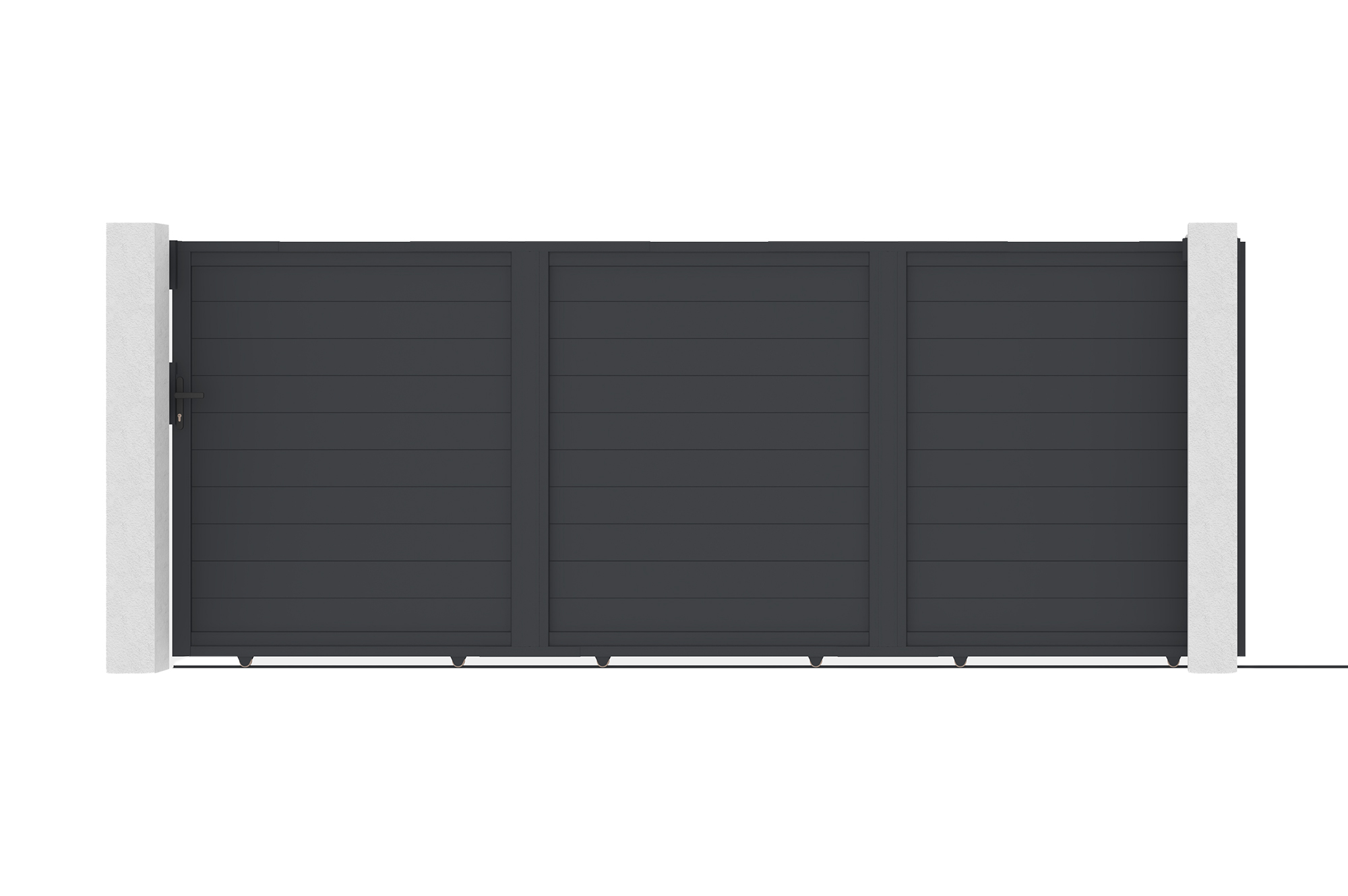 Cancello scorrevole EIGER 4,5 m, altezza 180 cm, alluminio grigio 2