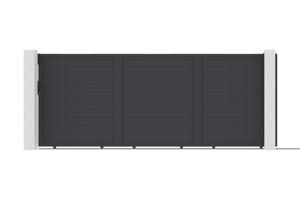 EIGER 4.5m sliding gate, 180cm high + 2 EIFE 20x20cm posts, 190cm high, grey 2