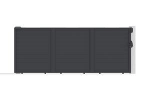 EIGER 4.5m sliding gate, 180cm high + 2 EIFE 20x20cm posts, 190cm high, grey 7