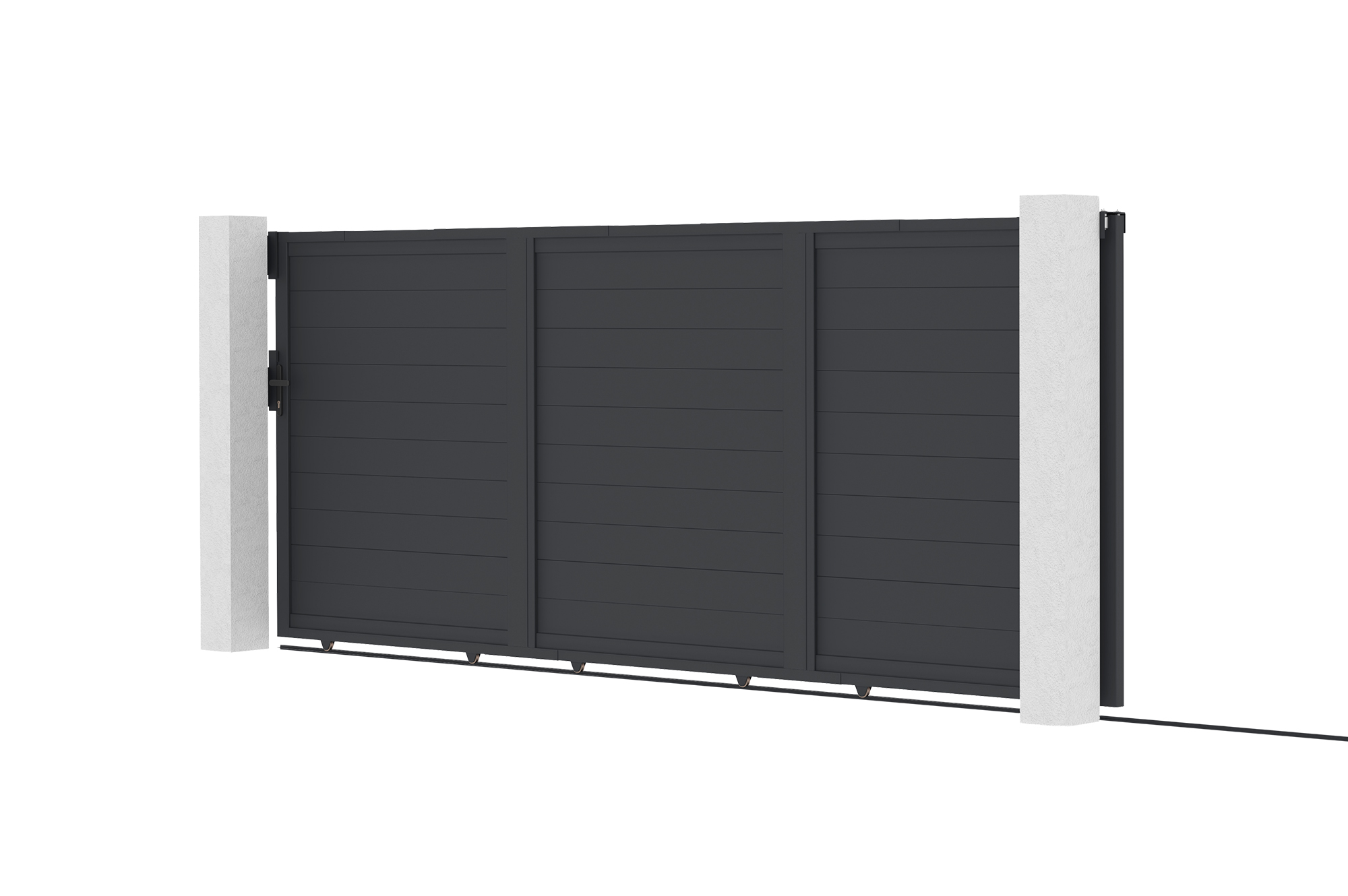 Cancello scorrevole EIGER 4,5 m, altezza 180 cm, alluminio grigio 3