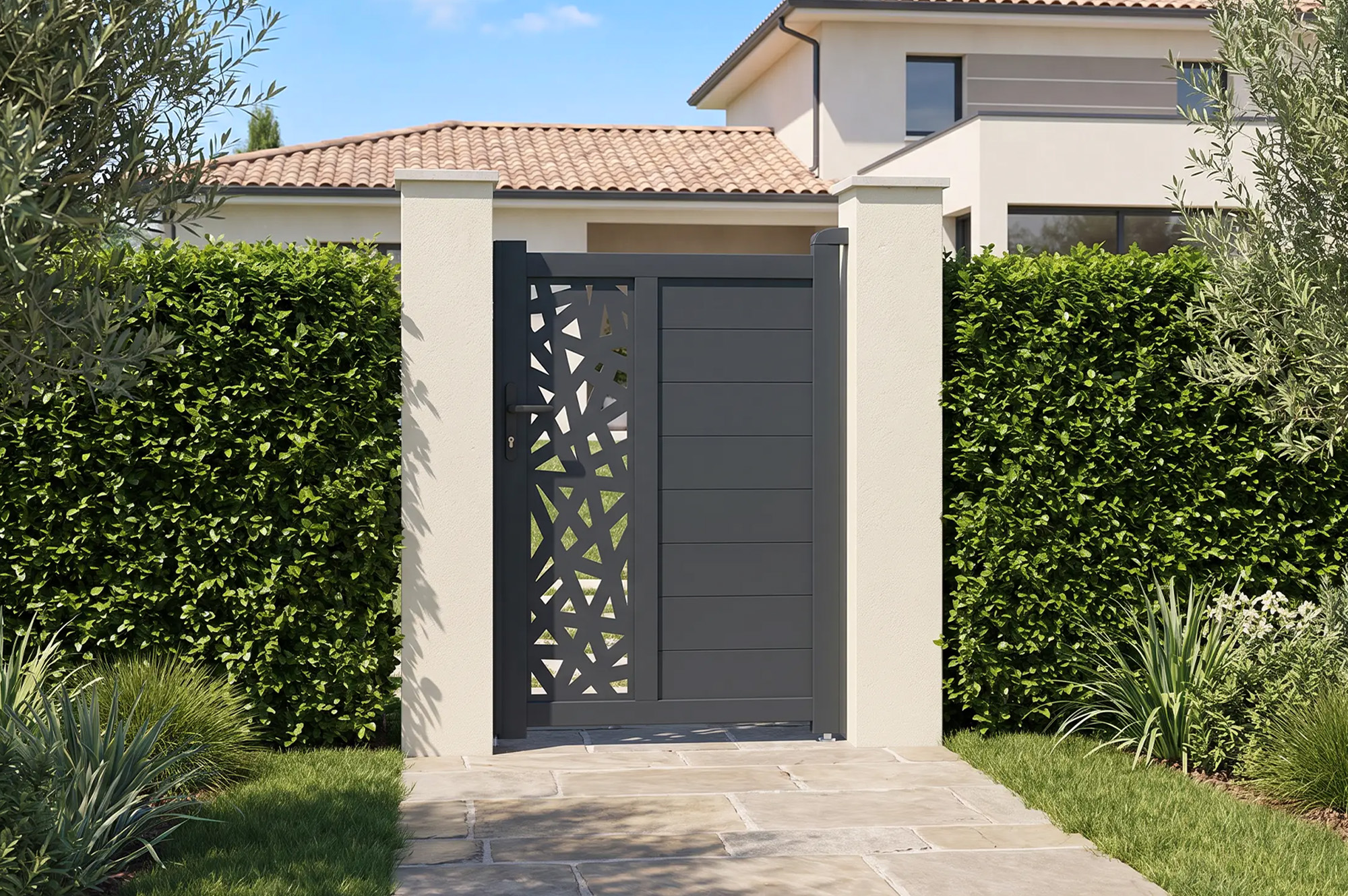 Gate 1m RUIVO H.140cm gray aluminum 6