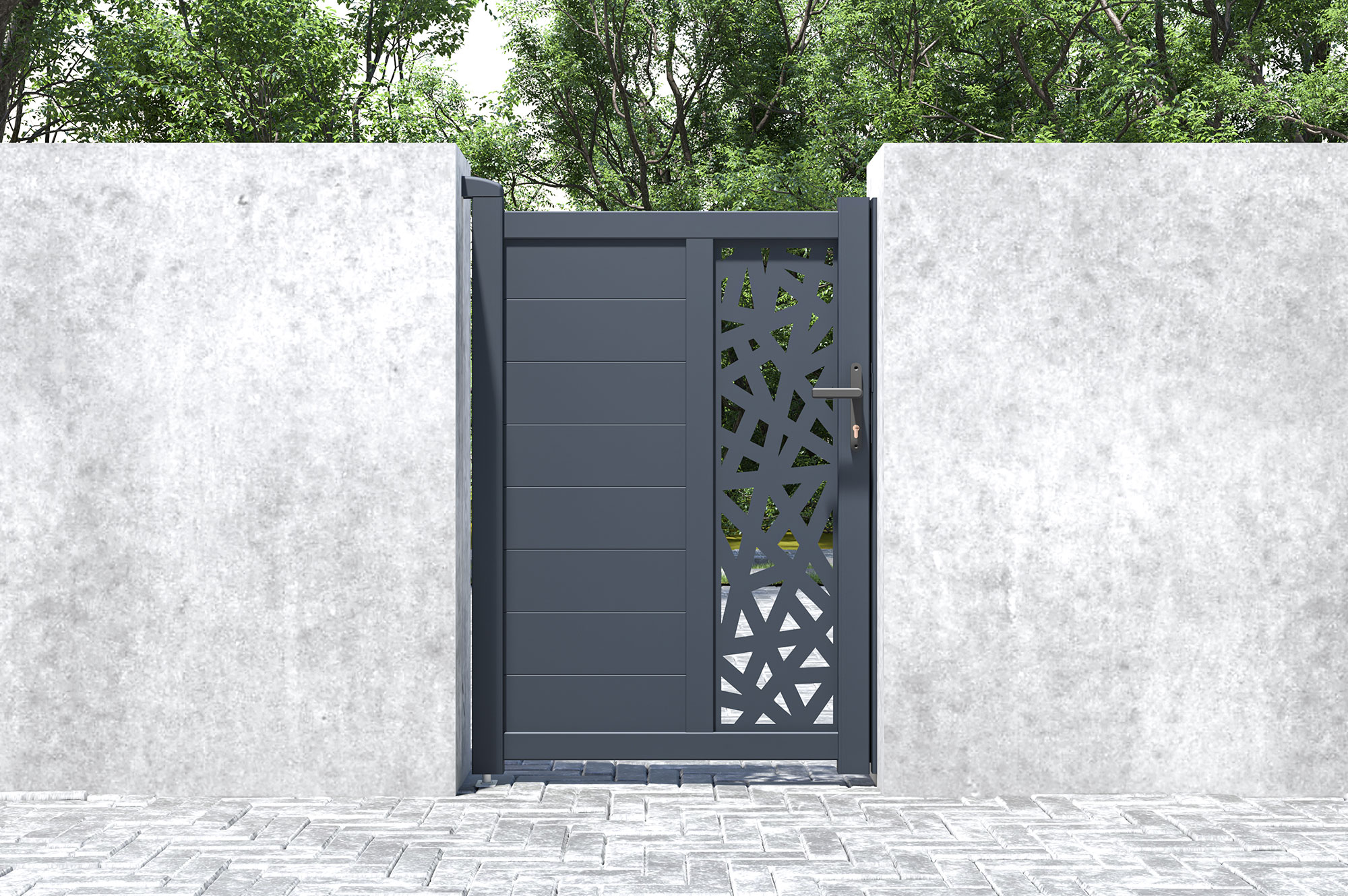 Πύλη 1m RUIVO H.140cm γκρι αλουμίνιο 9