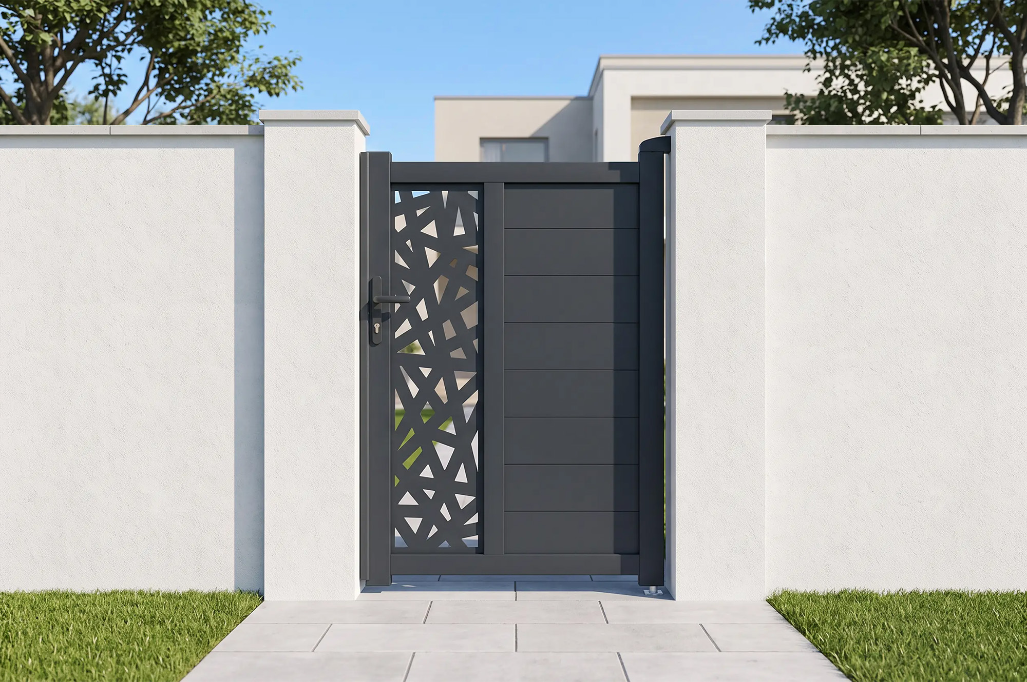 Gate 1m RUIVO H.140cm gray aluminum main_image