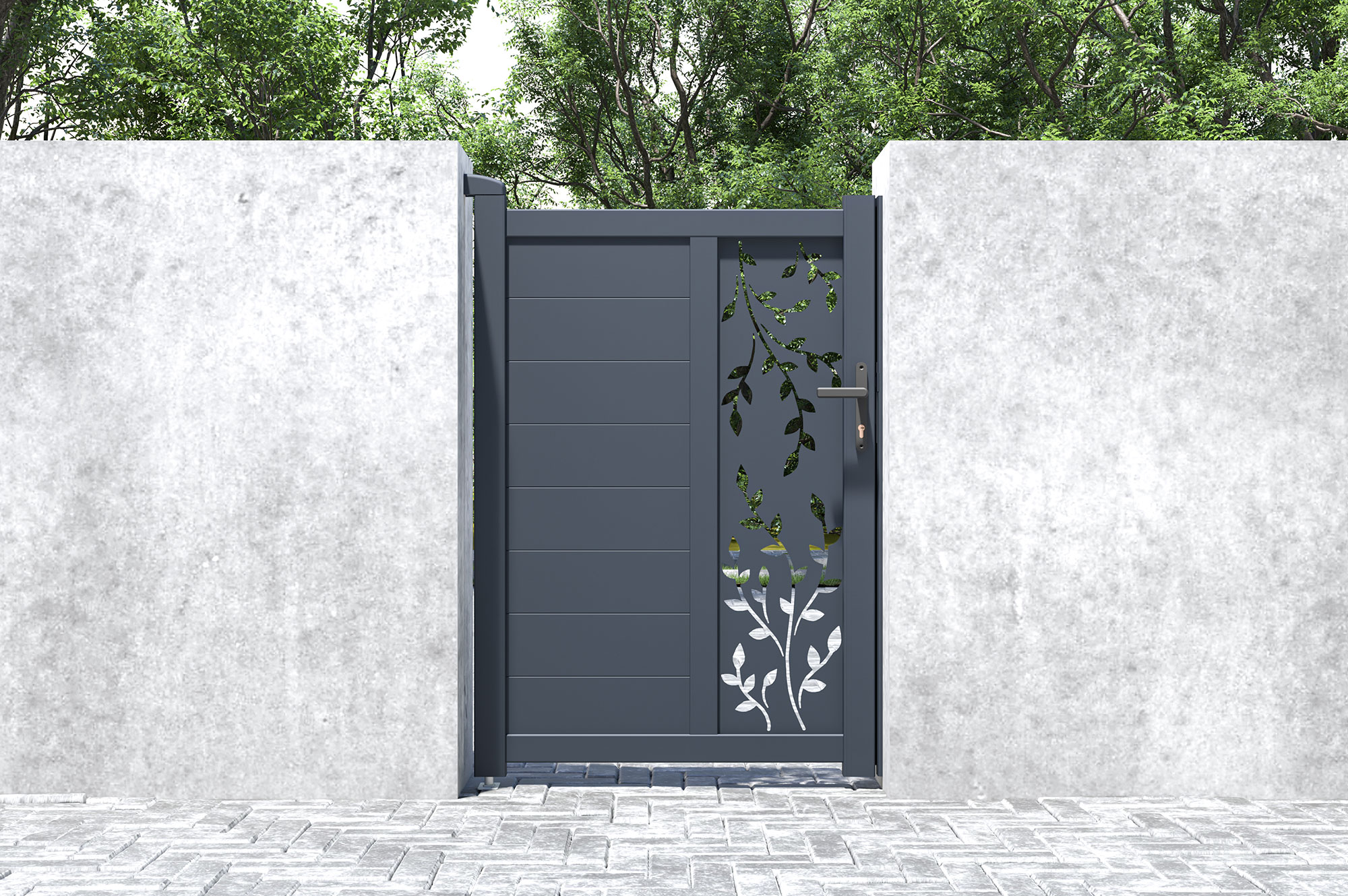 Brama 1m FOLYA wys. 140cm szara aluminiowa 9