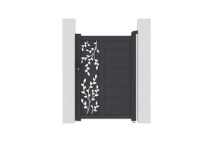 Gate 1m FOLYA H.140cm gray aluminum main image