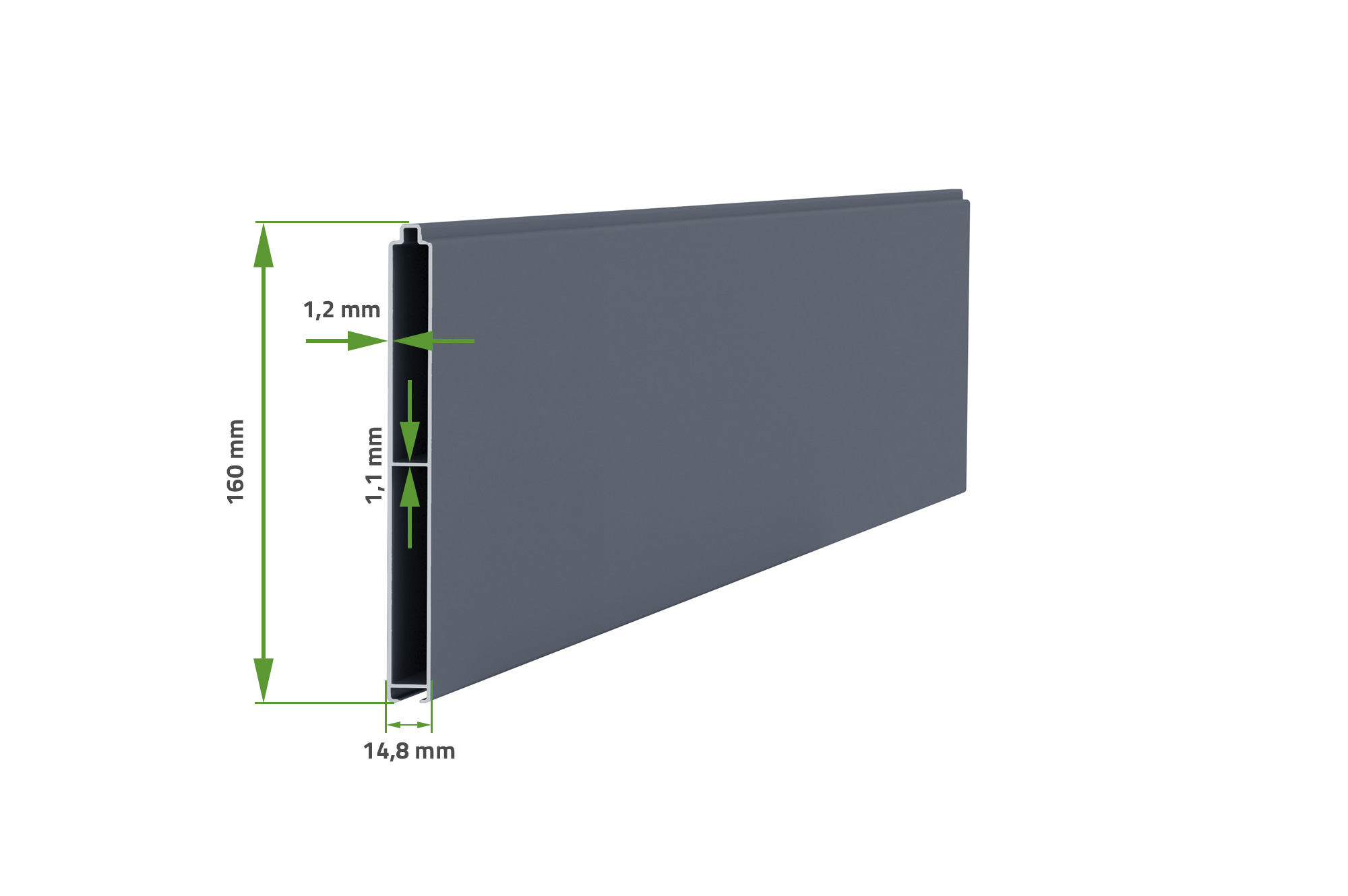 Πύλη 1m RUIVO H.160cm γκρι αλουμίνιο 7