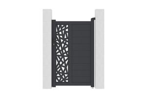 3.5m RUIVO sliding gate, 160cm high, grey aluminum + 1m RUIVO pedestrian gate, 160cm high + 4 posts + Ranger C300 motor 13