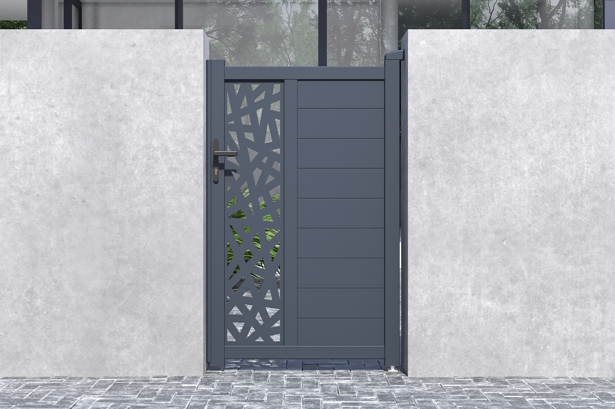 Cancello 1m RUIVO H.160cm alluminio grigio 9