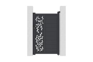 4m FOLYA sliding gate, 160cm high, grey aluminum + 4 posts + 1m FOLYA pedestrian gate, 160cm high + Ranger C300 motor 25