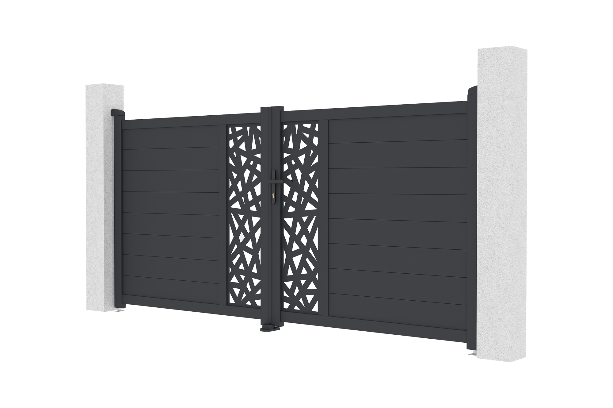 Brama skrzydłowa 3m RUIVO wys. 140cm szara aluminiowa 4