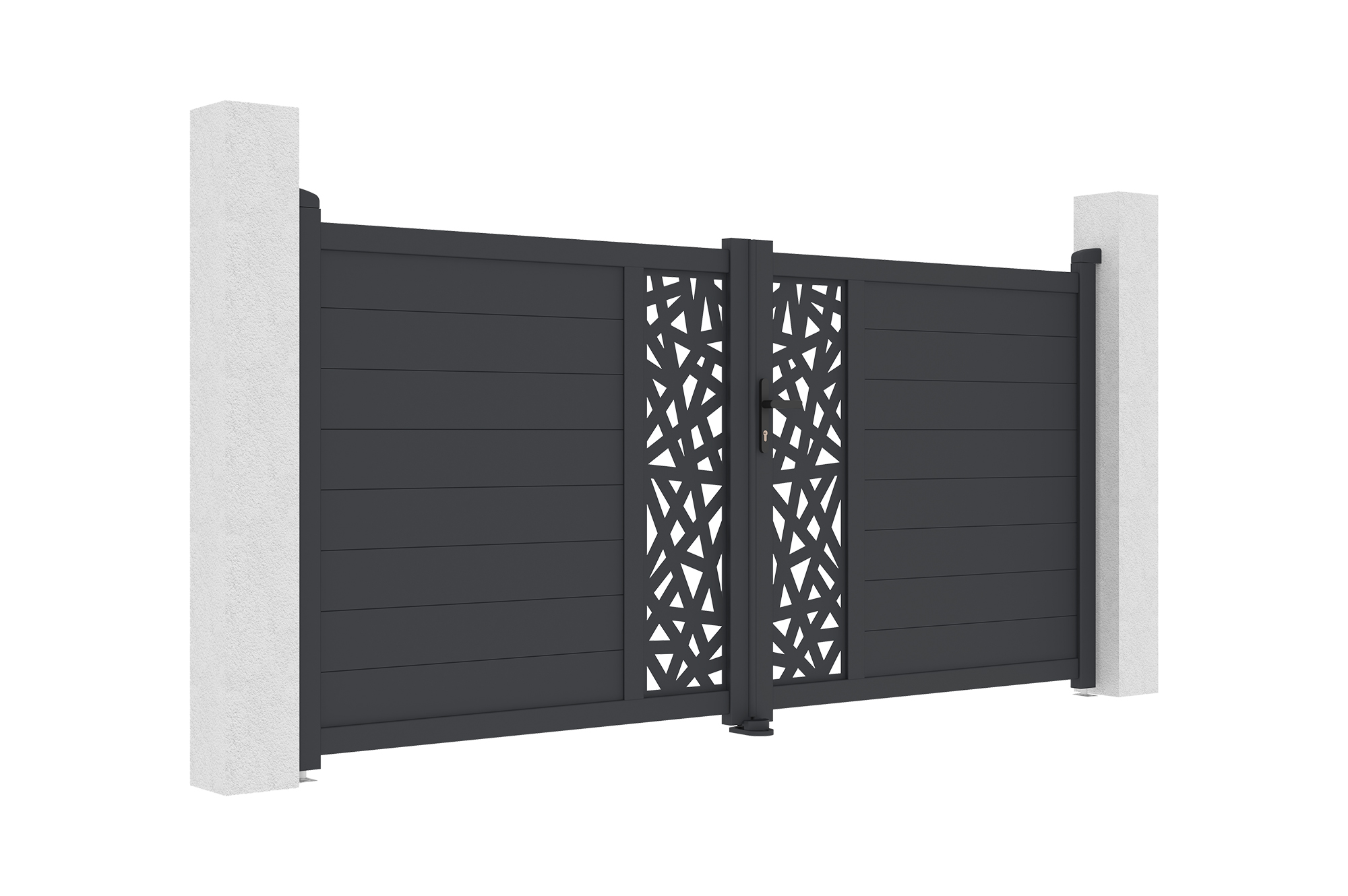 Brama skrzydłowa 3m RUIVO wys. 140cm szara aluminiowa 3