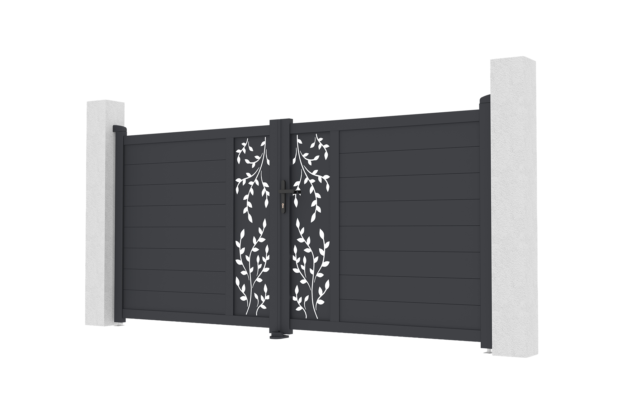 Veramie vārti 3m FOLYA augstums 140cm pelēks alumīnijs 4