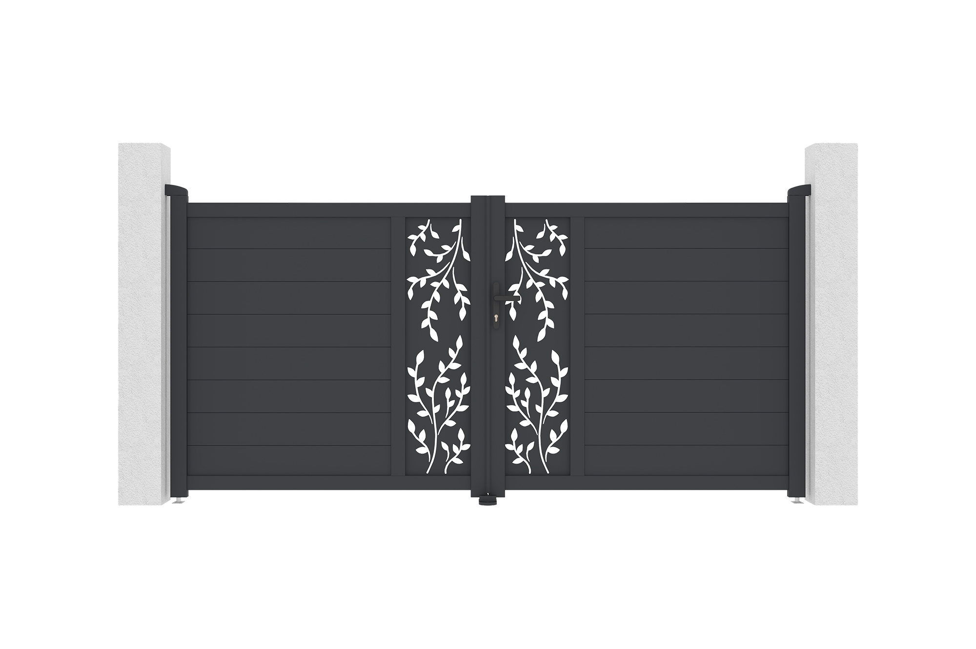 Schwingtor 3 m FOLYA H.140cm graues Aluminium 1