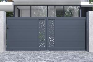 RUIVO 4m Sliding Gate, 160cm High, Grey Aluminium 14