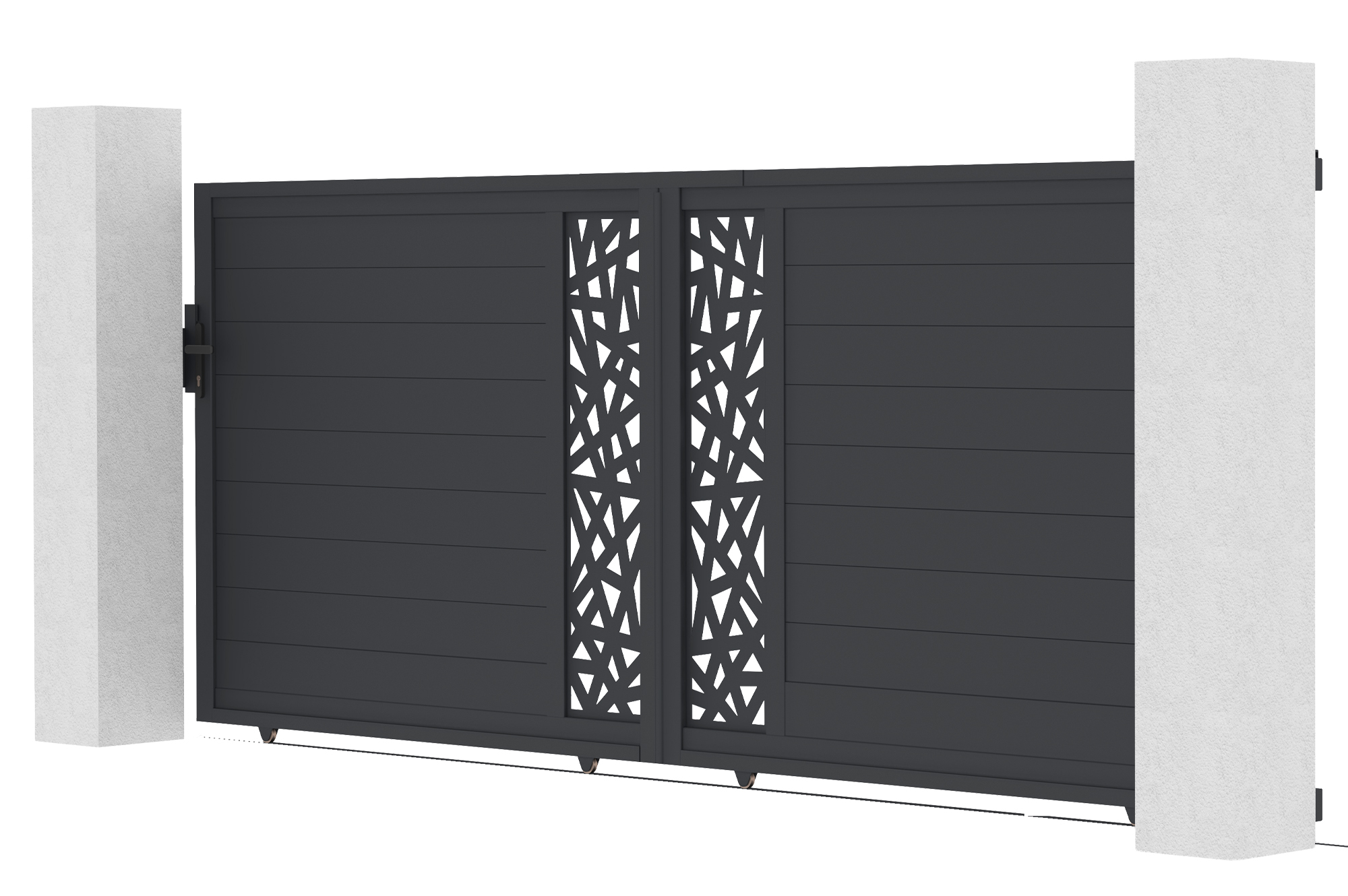 Brama przesuwna RUIVO 4m, wysokość 160cm, szare aluminium 4