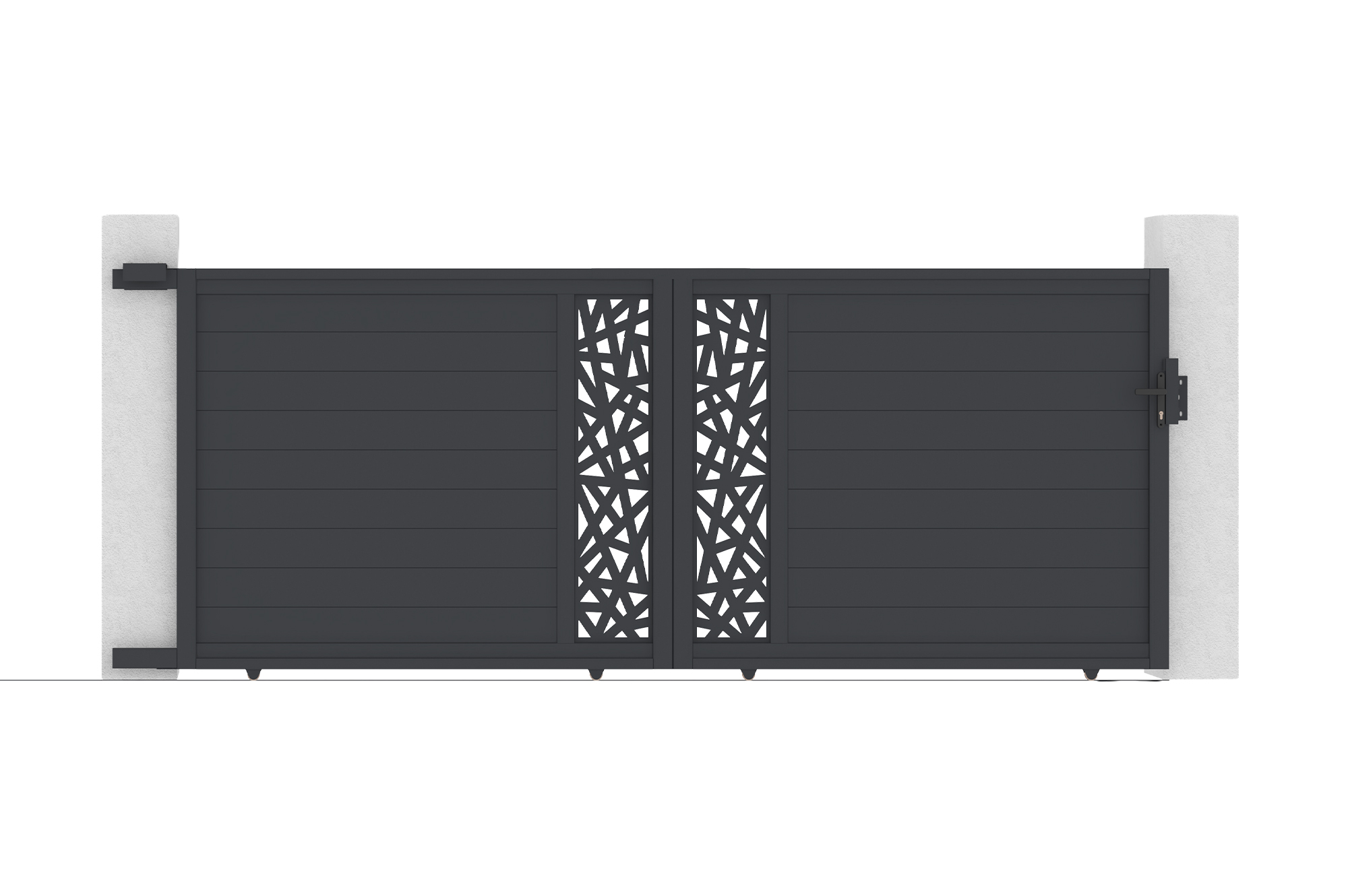 Brama przesuwna RUIVO 4m, wysokość 160cm, szare aluminium 7