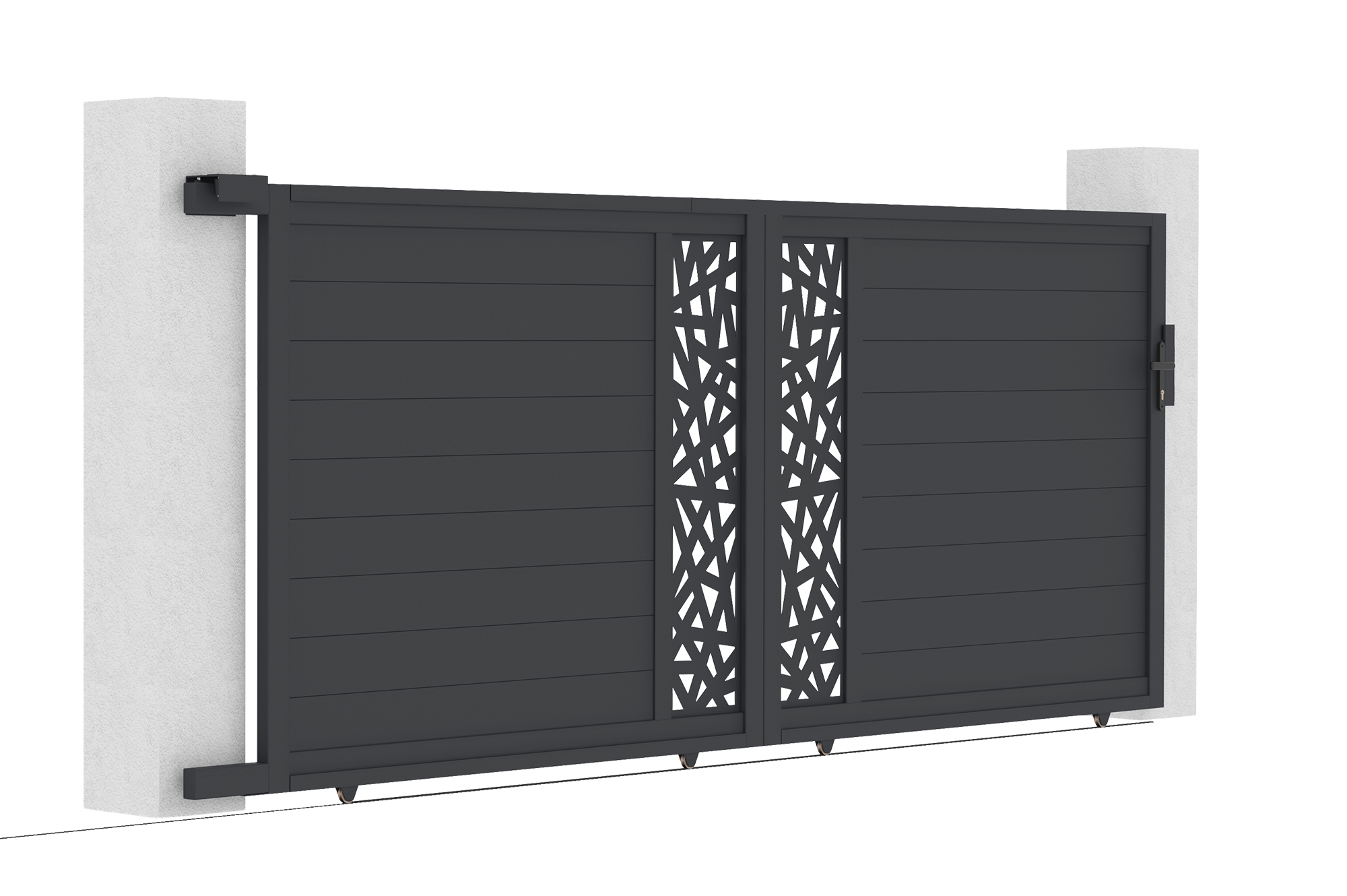 Brama przesuwna RUIVO 4m, wysokość 160cm, szare aluminium 8