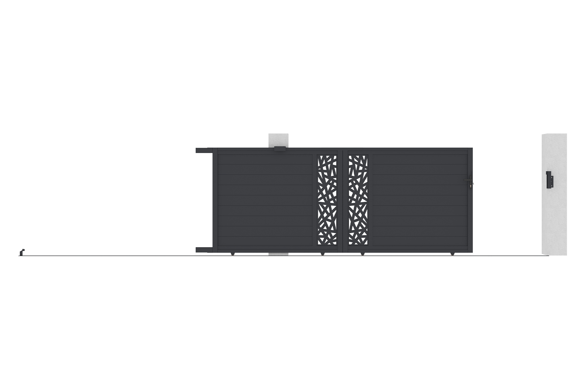 Brama przesuwna RUIVO 4m, wysokość 160cm, szare aluminium 10