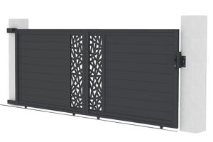 RUIVO 4m Sliding Gate, 160cm High, Grey Aluminium 8