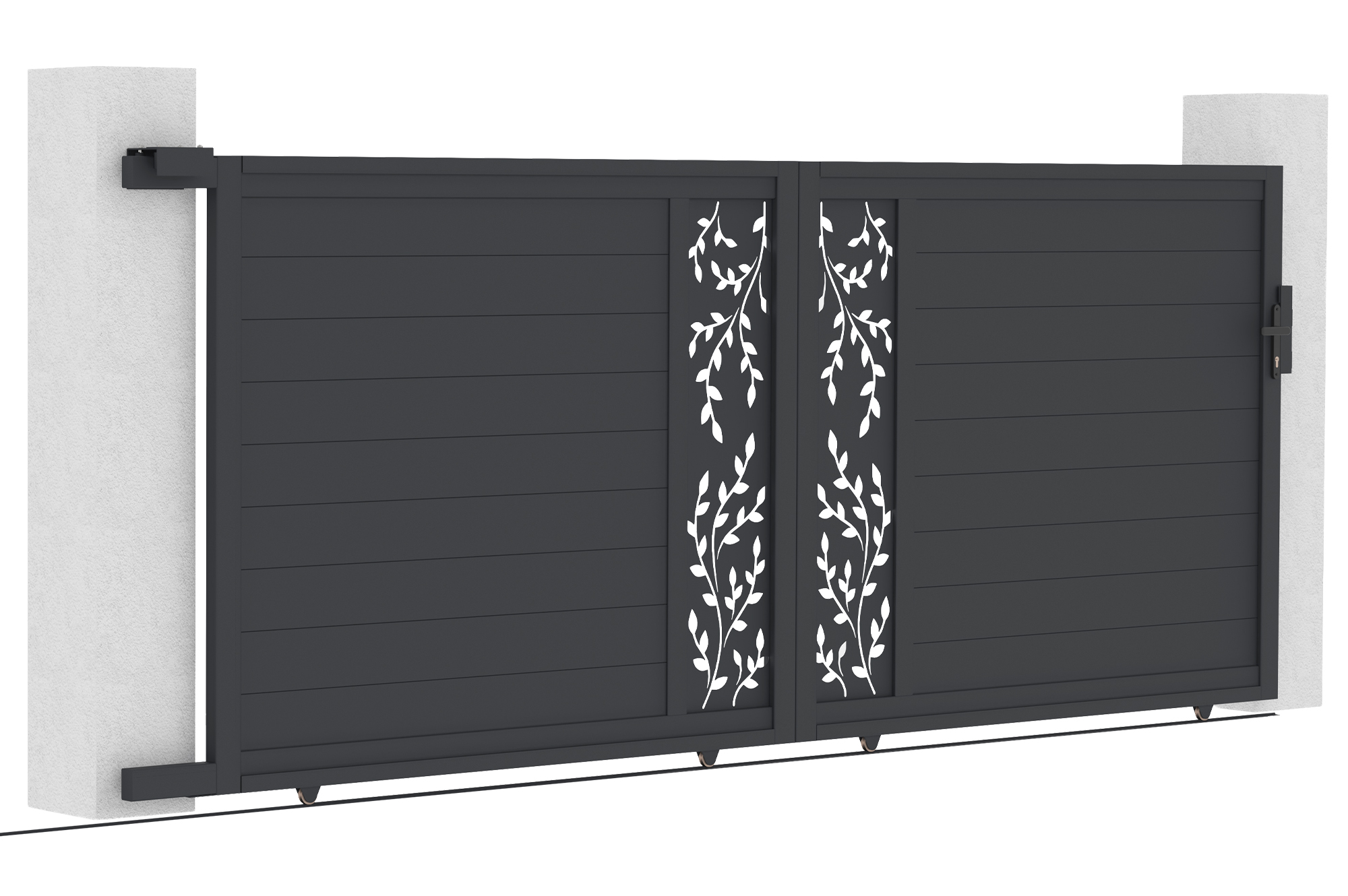 Brama przesuwna FOLYA 4m, wysokość 160cm, szare aluminium 8