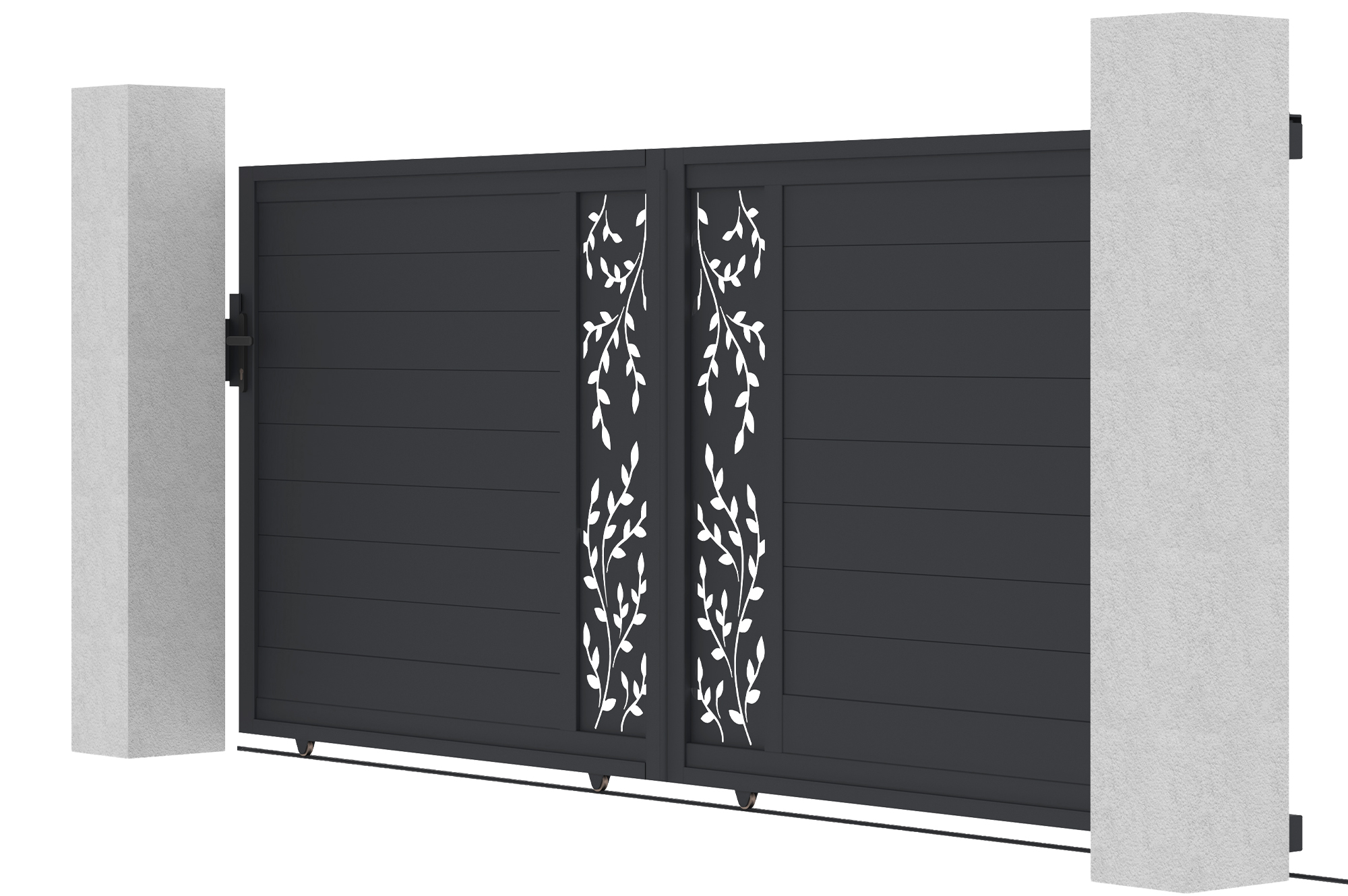 Brama przesuwna FOLYA 4m, wysokość 160cm, szare aluminium 4