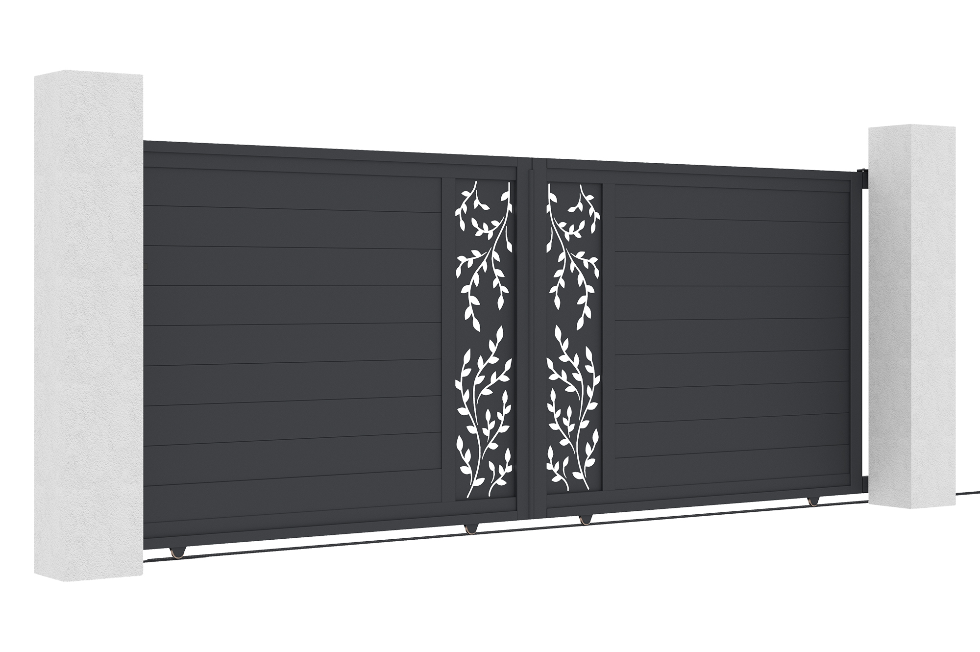 Brama przesuwna FOLYA 4m, wysokość 160cm, szare aluminium 3