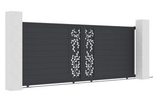 FOLYA 4m Sliding Gate, 160cm High, Grey Aluminium 2