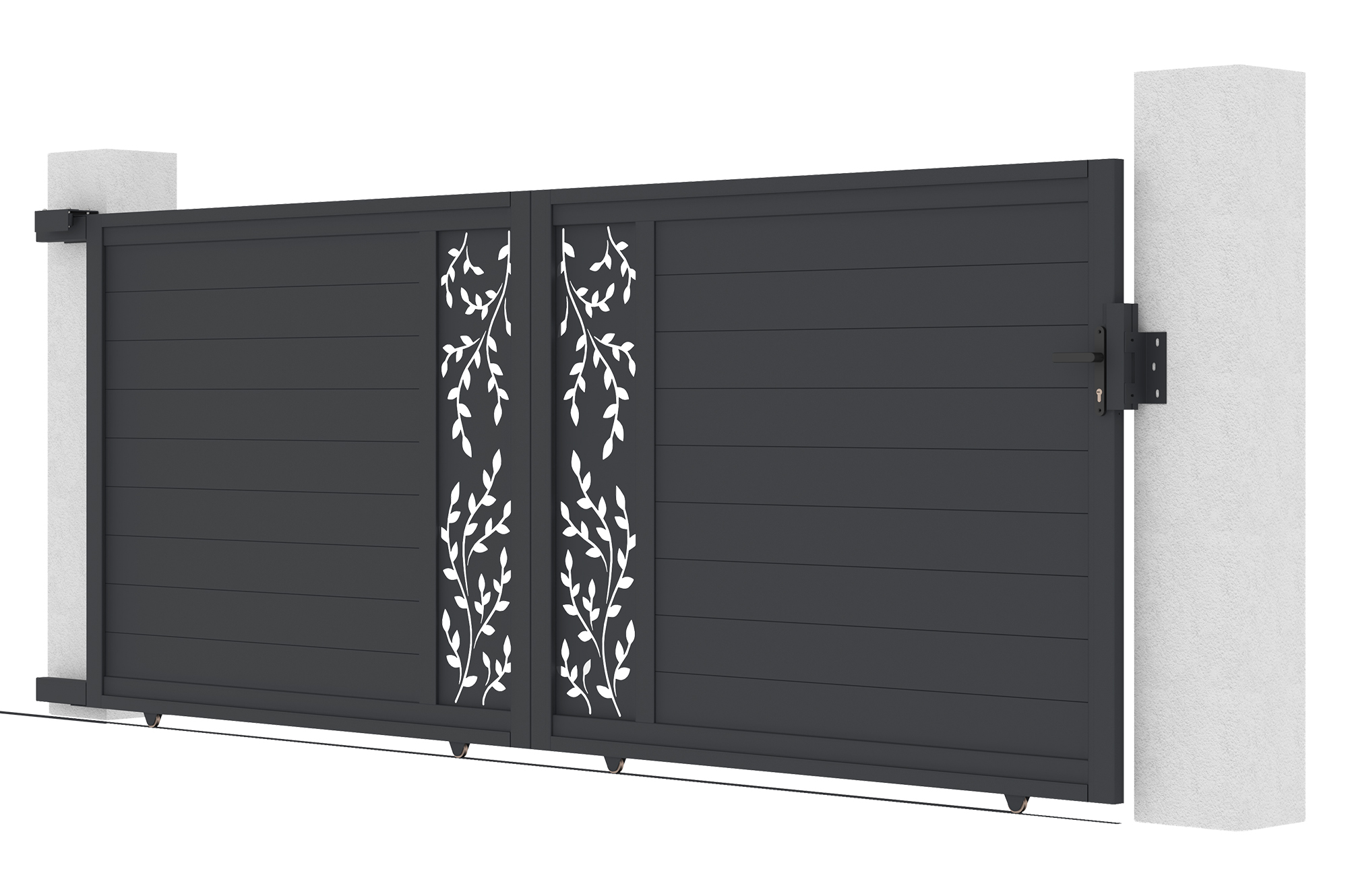 Brama przesuwna FOLYA 4m, wysokość 160cm, szare aluminium 9