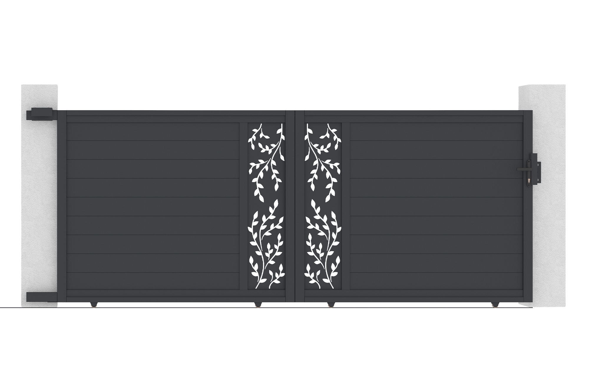 Brama przesuwna FOLYA 4m, wysokość 160cm, szare aluminium 7