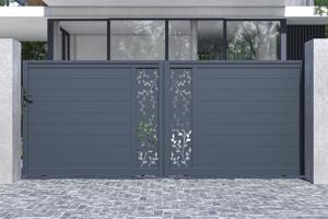 FOLYA 4m Sliding Gate, 160cm High, Grey Aluminium 14