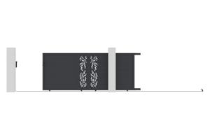 FOLYA 4m Sliding Gate, 160cm High, Grey Aluminium 4
