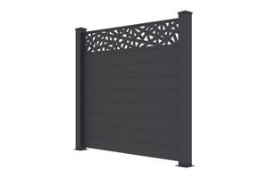 Staketpanel 1,9m RUIVO H.170cm grå aluminium 4