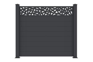 Staketpanel 1,9m RUIVO H.170cm grå aluminium 2