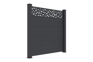 Staketpanel 1,9m RUIVO H.170cm grå aluminium 3