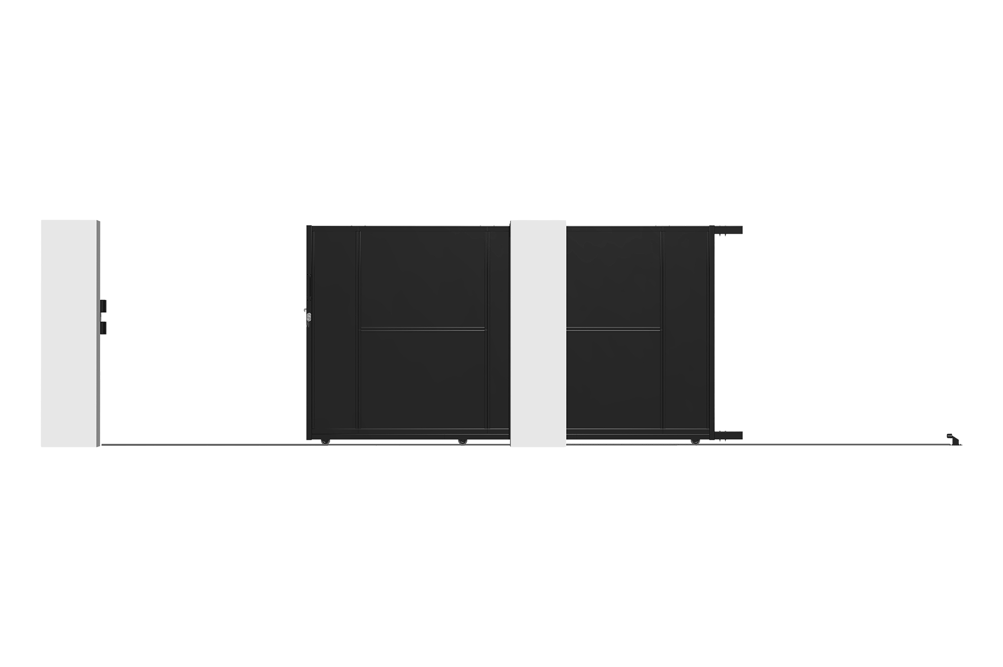 Oceľová posuvná brána NALI 3m, výška 160 cm, čierna 5