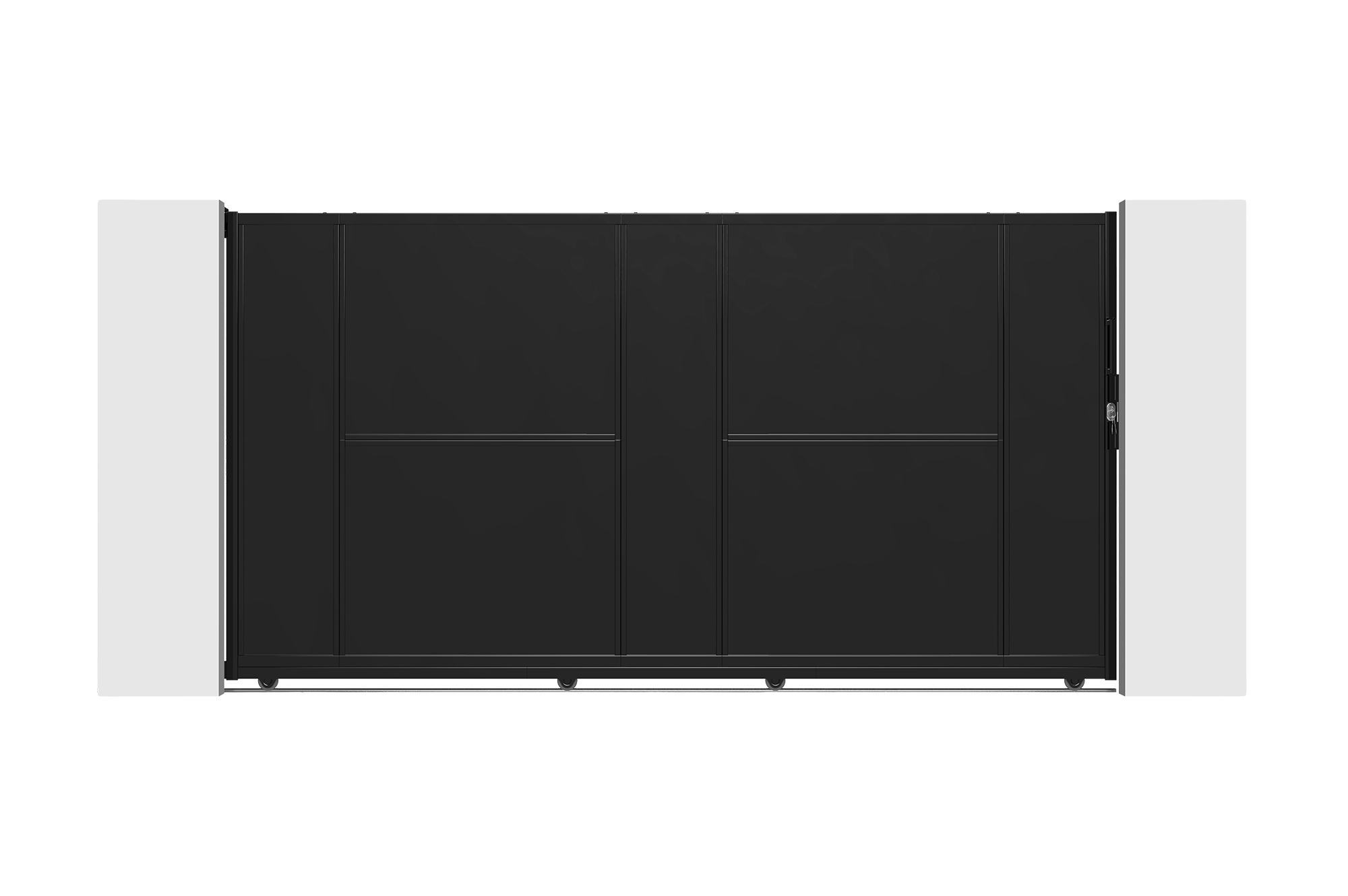 Oceľová posuvná brána NALI 3m, výška 160 cm, čierna 2