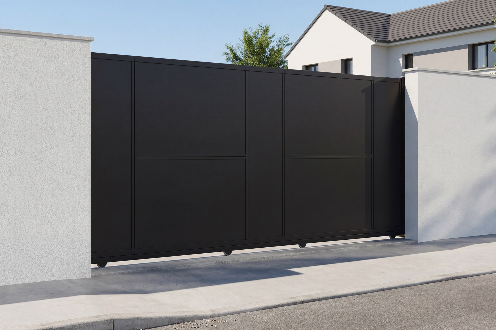 Oceľová posuvná brána NALI 3m, výška 160 cm, čierna 10