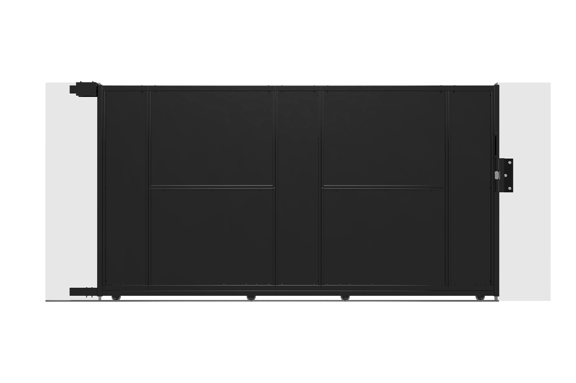 Oceľová posuvná brána NALI 3m, výška 160 cm, čierna 3