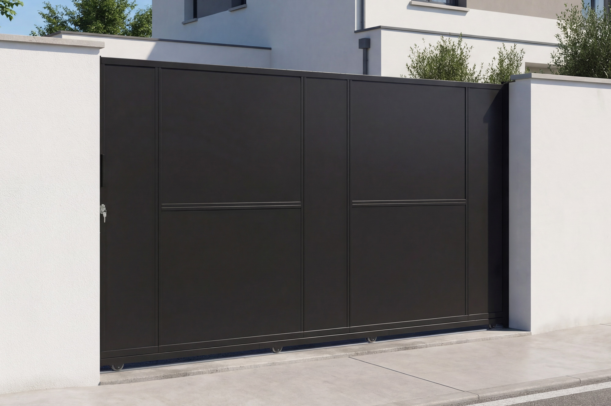 Oceľová posuvná brána NALI 3m, výška 180 cm, čierna 10