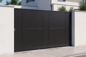 Portail coulissant acier 3m NALI H.180cm noir 10