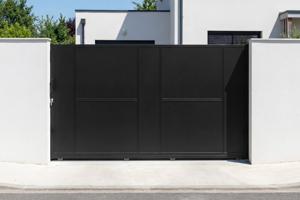 Portail coulissant acier 3m NALI H.180cm noir main image