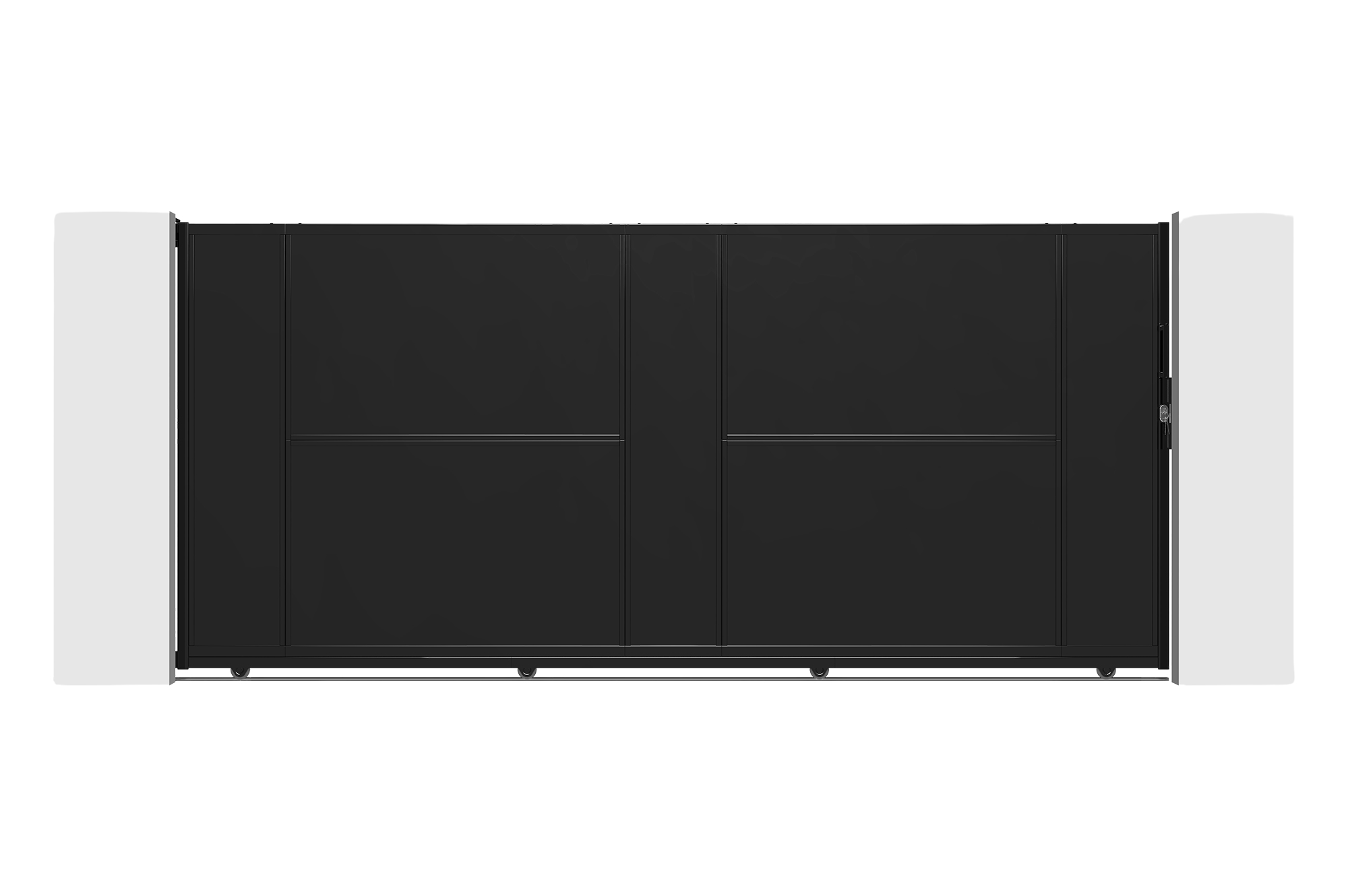 NALI 3,5 m-es acél tolókapu, 160 cm magas, fekete 2