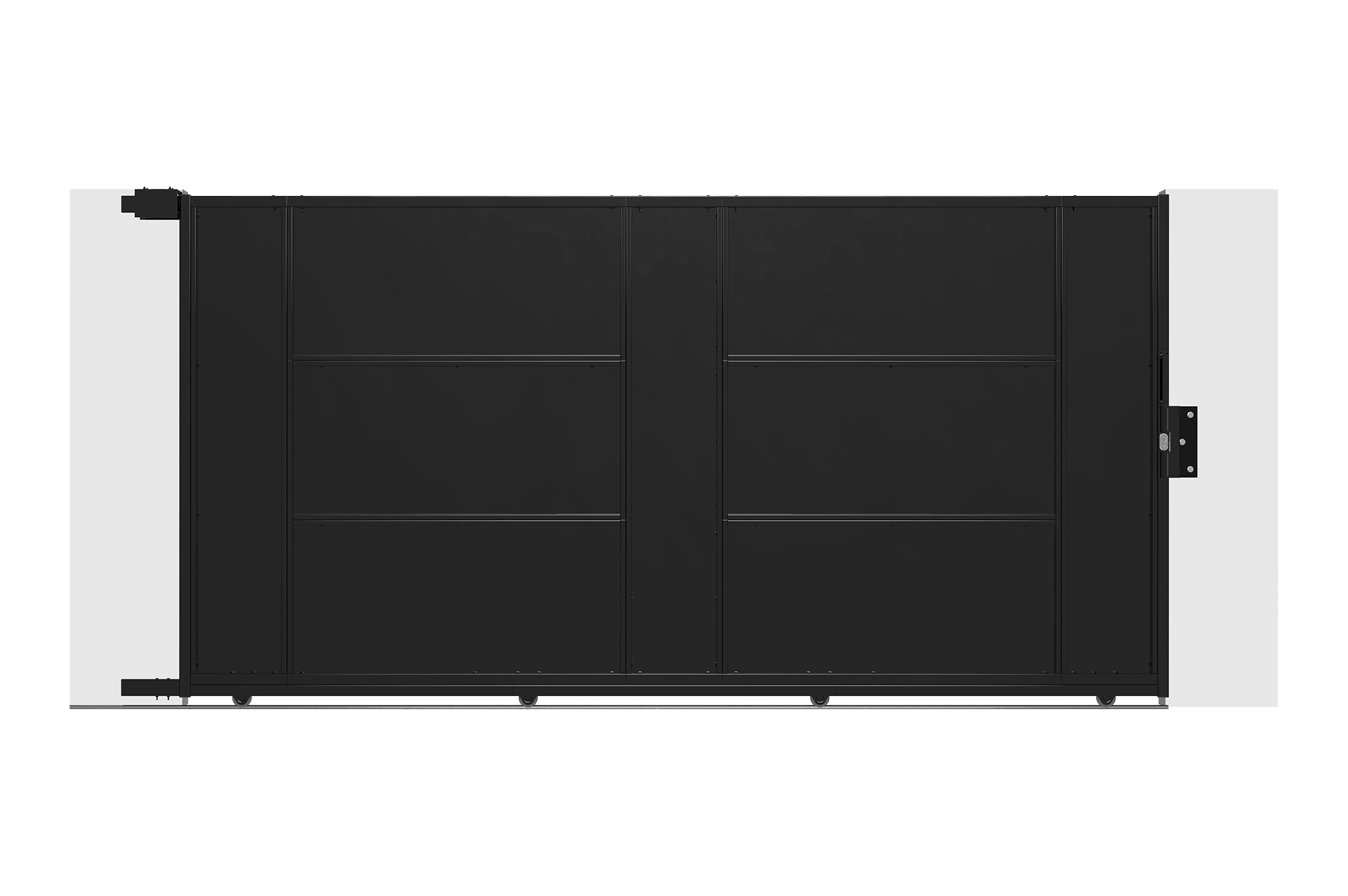 NALI 3,5m skjutgrind i stål, 180 cm hög, svart 3