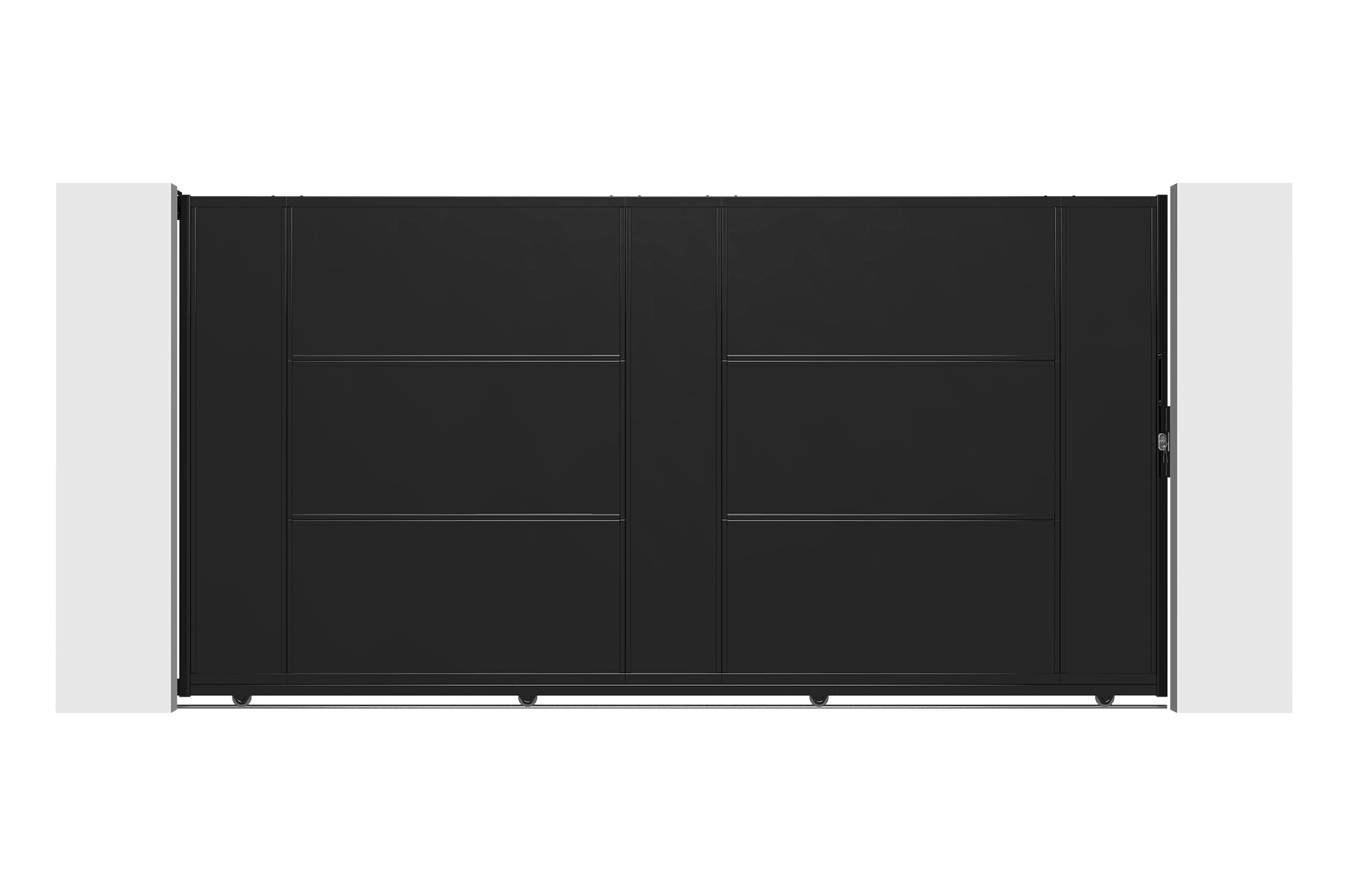 NALI 3,5m skjutgrind i stål, 180 cm hög, svart 2