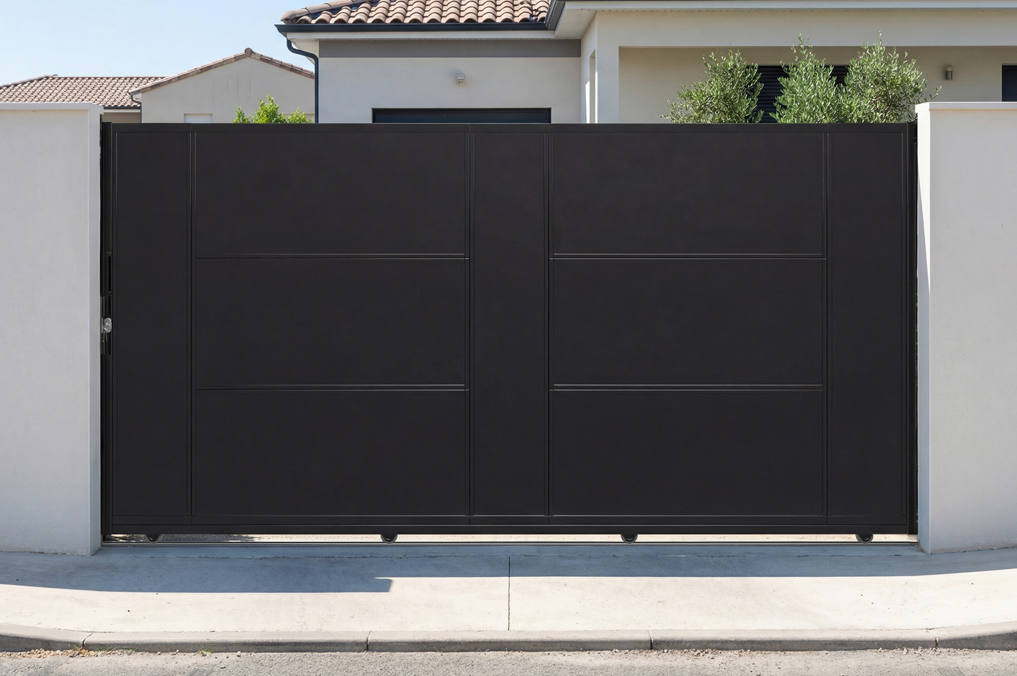 NALI 3,5m skjutgrind i stål, 180 cm hög, svart 1