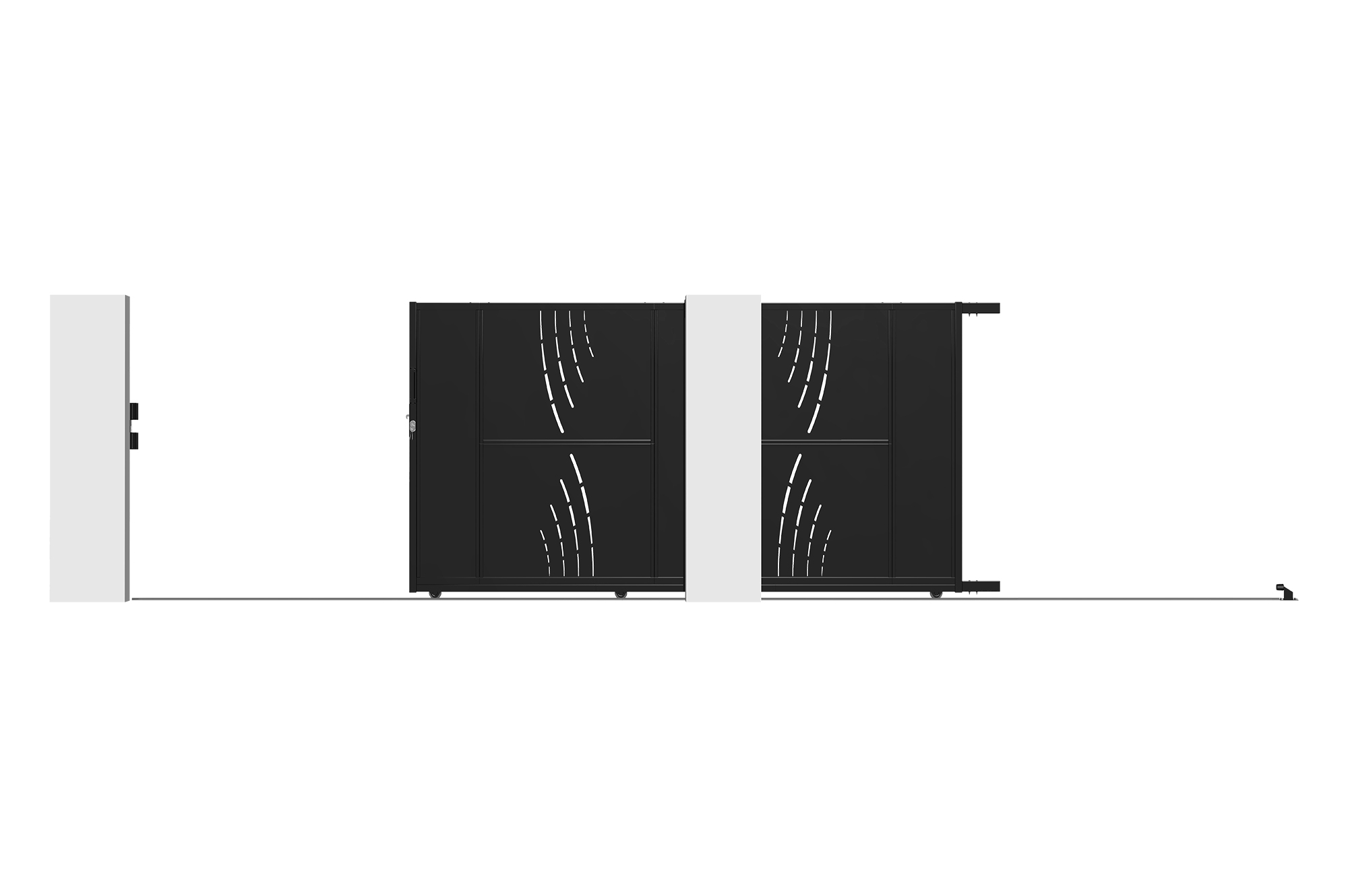 Oceľová posuvná brána NALI VELETA 3 m, výška 160 cm, čierna 5